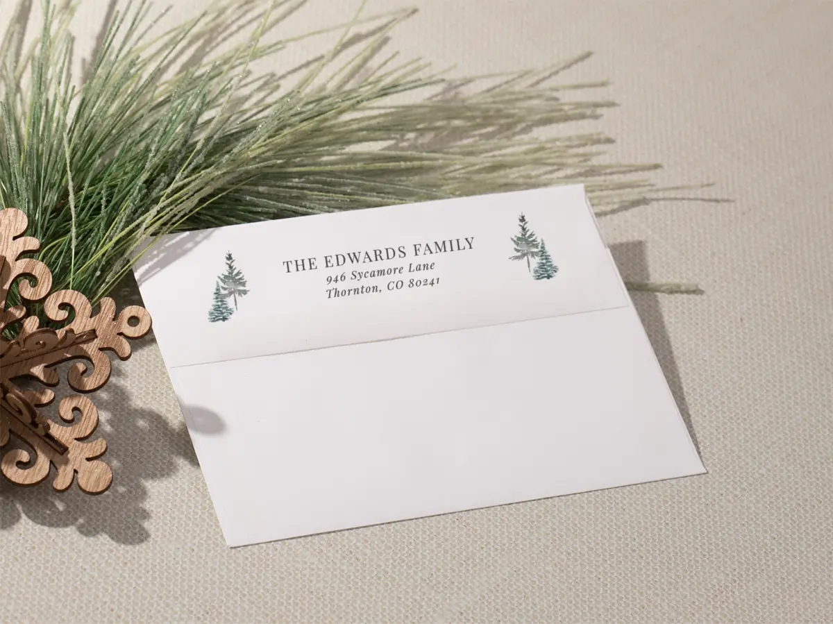 Christmas Card Envelope with Optional Guest Addressing