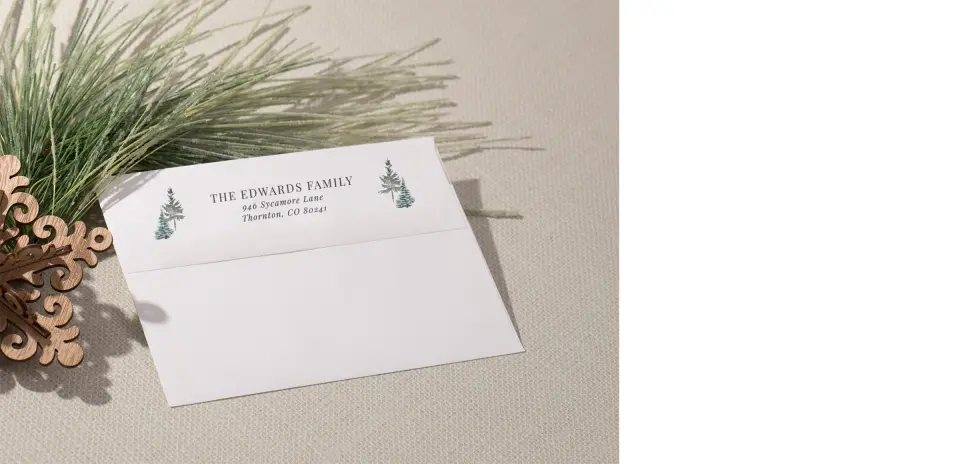 Christmas Card Envelope with Optional Guest Addressing