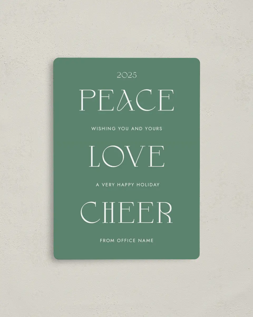 This is a 4" x 5½" Christmas Card called Christmas Tranquility printed in full color with a Luxe Satin finish