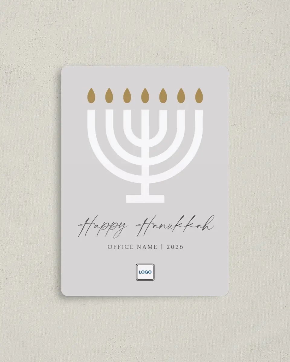 This is a 4" x 5½" Magnetic Christmas Card called Candlelight Serenity printed in full color with a Luxe Satin finish