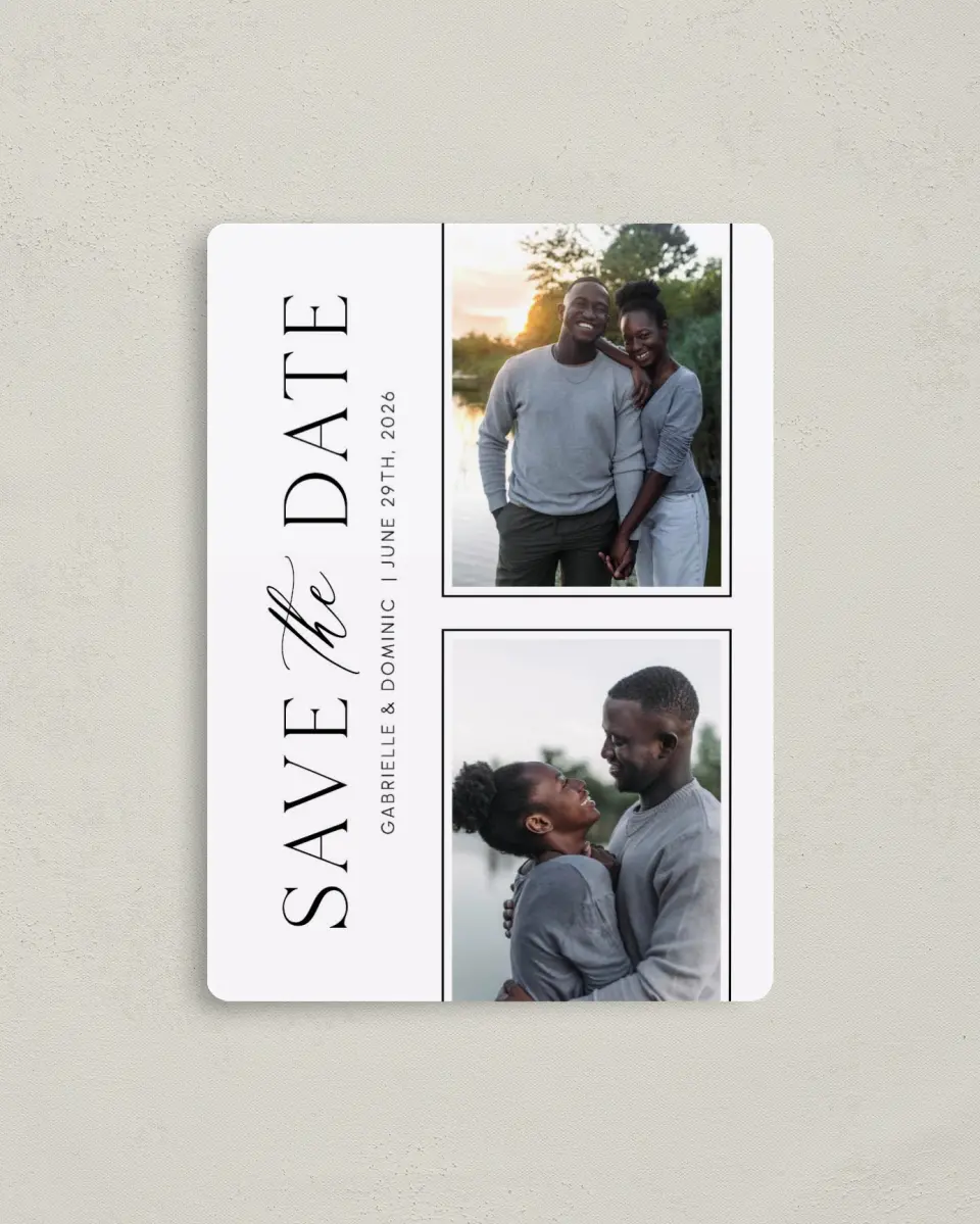 This is a 4" x 5½" Magnetic Christmas Card called Elegantly True printed in full color with a Luxe Satin finish