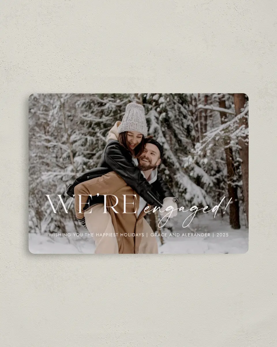 This is a 4" x 5½" Christmas Card called A Moment to Remember printed in full color with a Luxe Satin finish