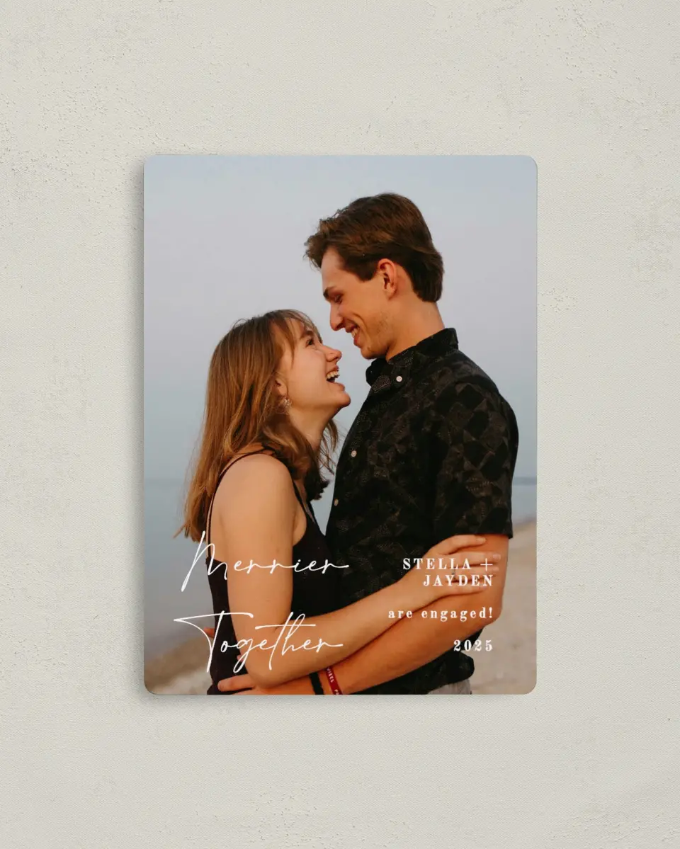 This is a 4" x 5½" Christmas Card called My Whole World printed in full color with a Luxe Satin finish