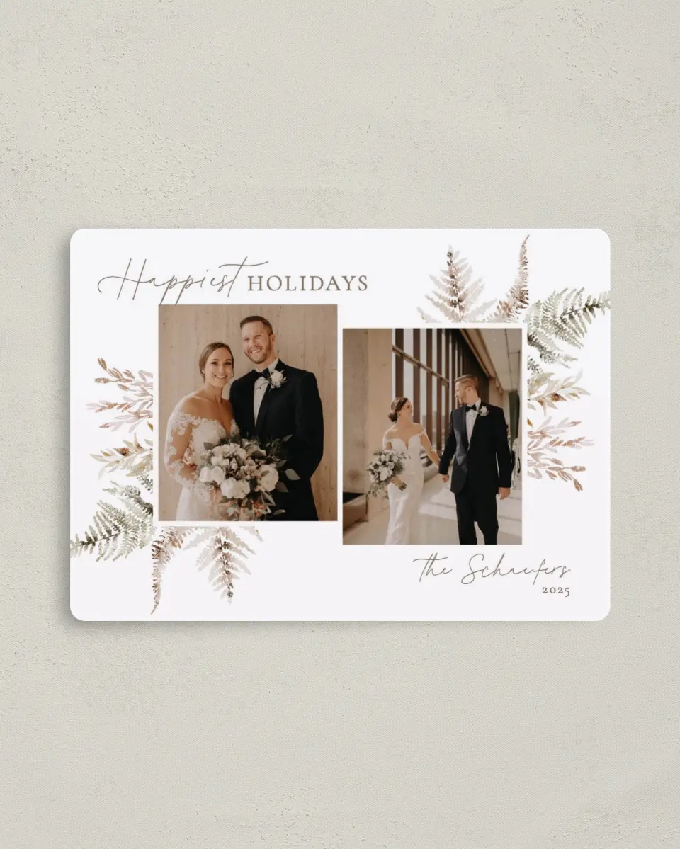 This is a 4" x 5½" Christmas Card called Soft Serenity printed in full color with a Luxe Satin finish