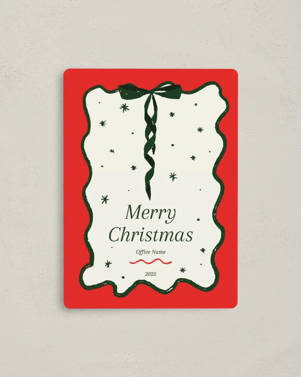This is a 4" x 5½" Christmas Card called Christmas Celebration printed in full color with Gold foil and a Luxe Satin finish
