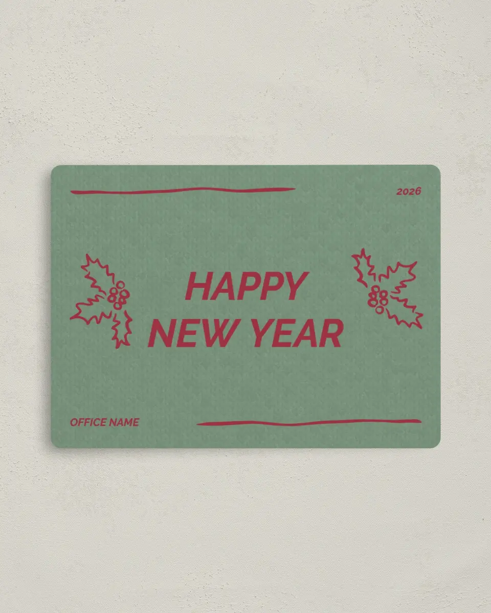 This is a 4" x 5½" Christmas Card called Sweater Weather printed in full color with a Luxe Satin finish