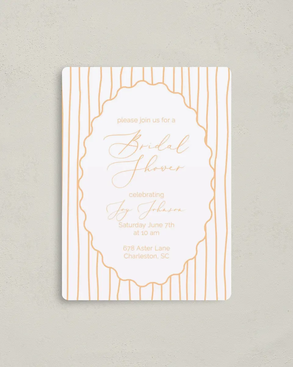 This is a 4" x 5½" Bridal Shower Invitation Magnet called Vintage Beauty printed in full color with a Luxe Satin finish