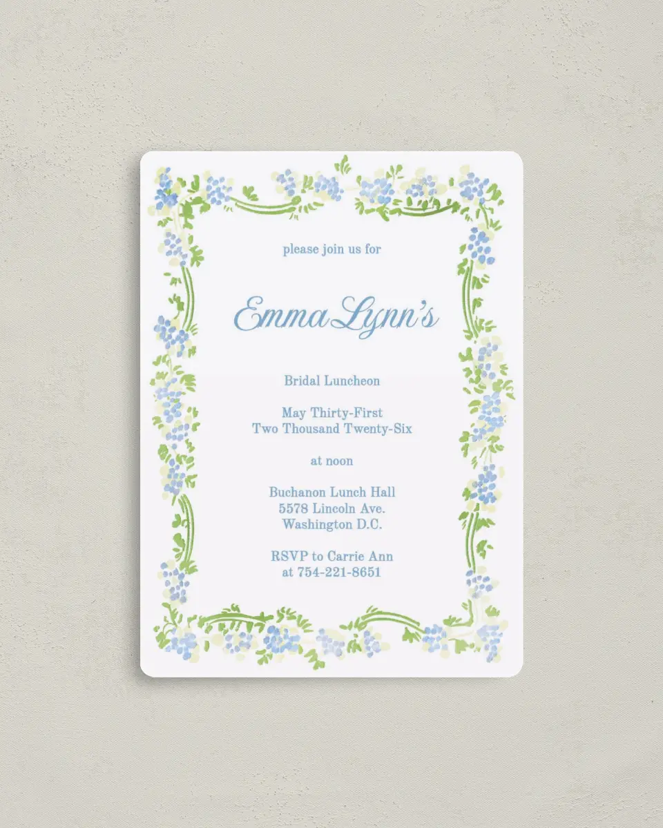 This is a 4" x 5½" Bridal Shower Invitation Magnet called Bright Bride printed in full color with a Luxe Satin finish