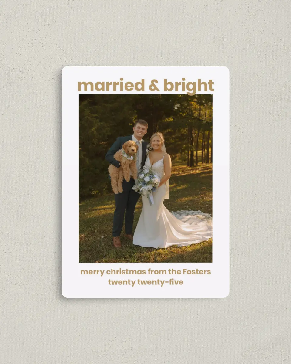 This is a 4" x 5½" Christmas Card called Bold and Bright printed in full color with a Luxe Satin finish