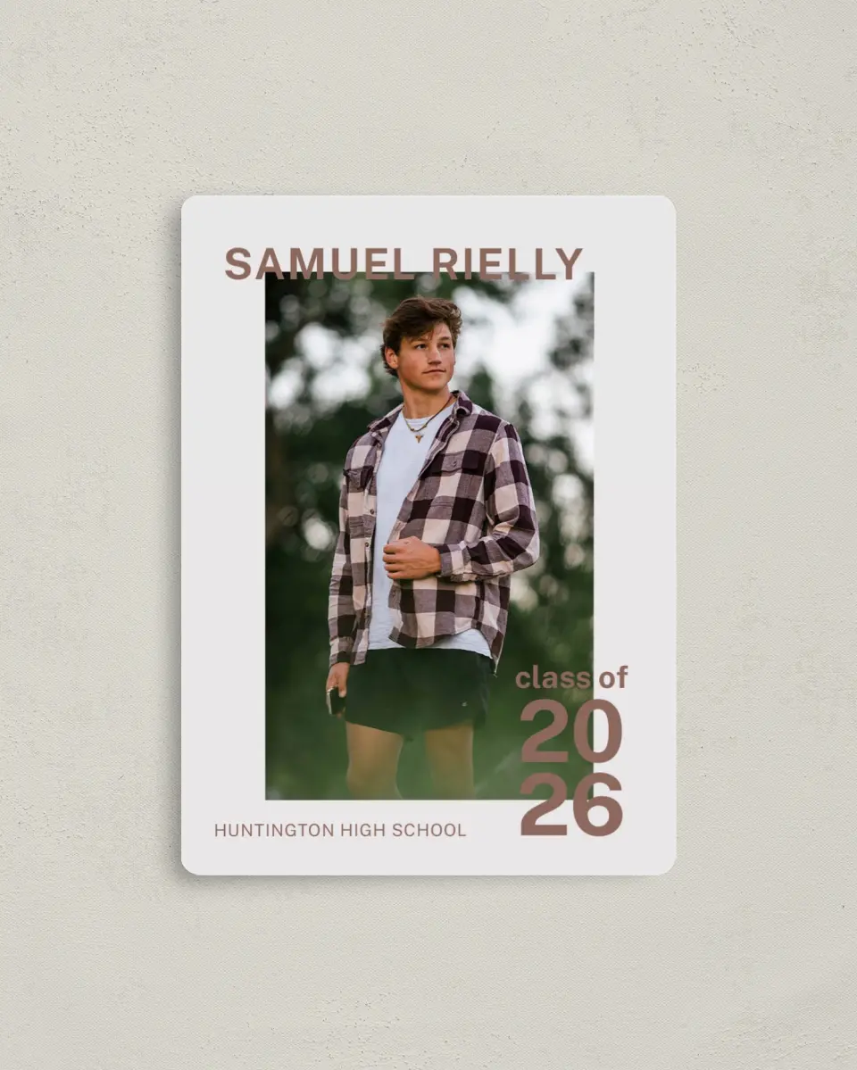 This is a 4" x 5½" Graduation Announcement Magnet called Graduation Time printed in full color with a Luxe Satin finish