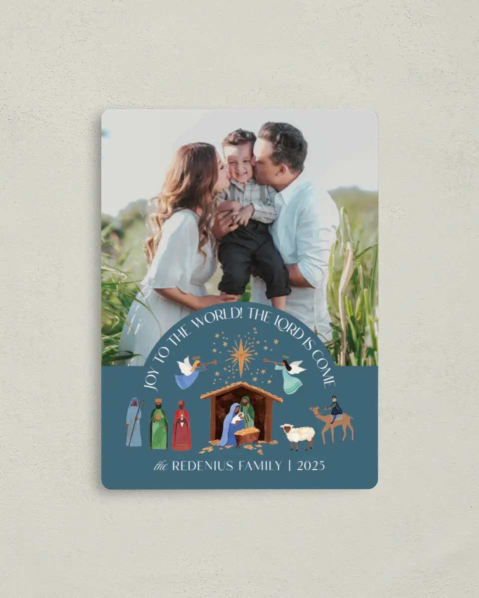 This is a 4" x 5½" Christmas Card called Reason for the Season printed in full color with a Luxe Satin finish