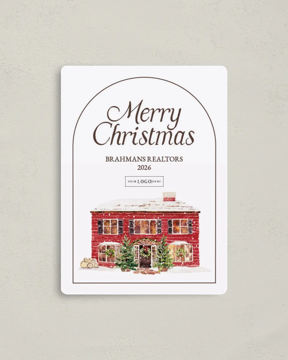 This is a 4" x 5½" Christmas Card called Winter Wishes printed in full color with a Luxe Satin finish