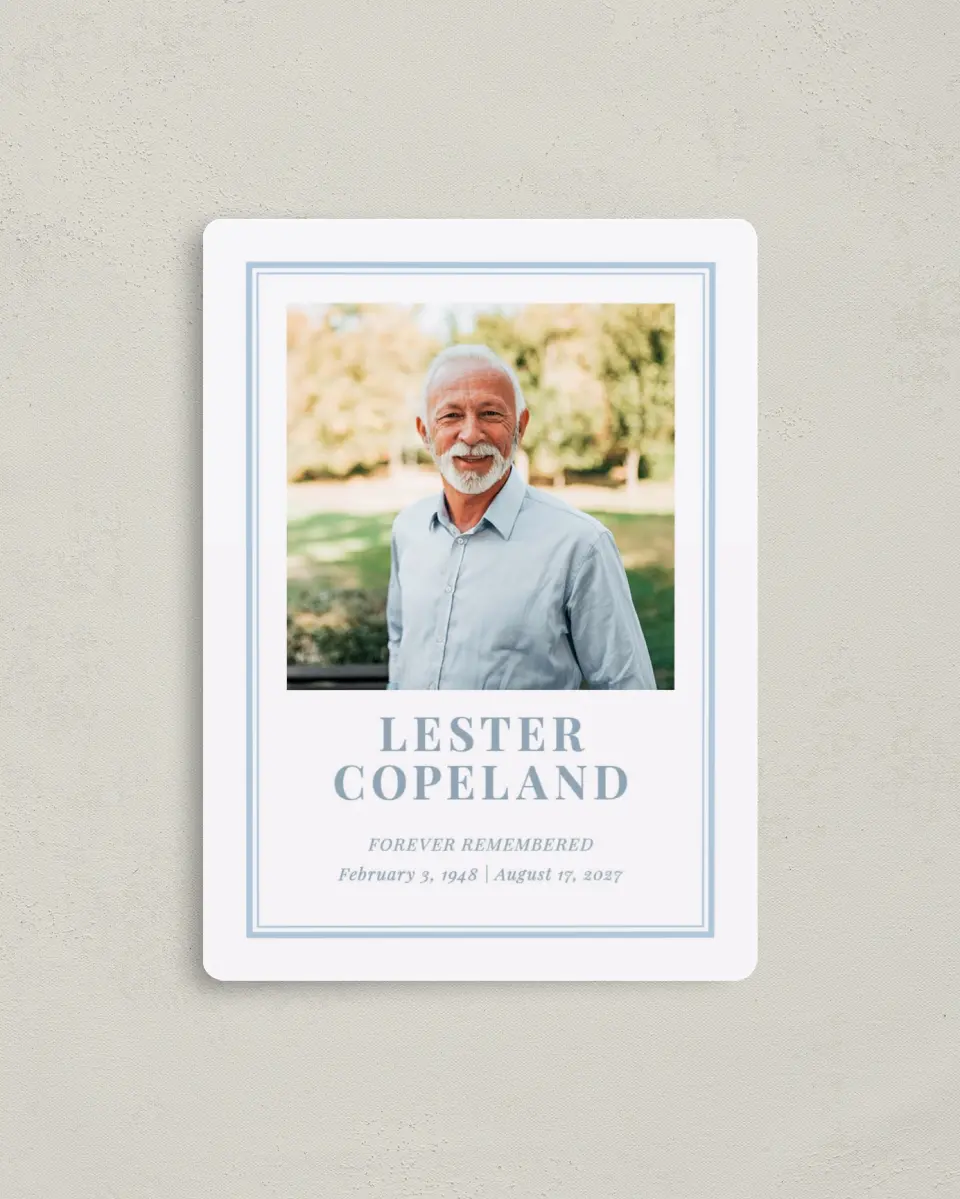 This is a 4" x 5½" Memorial Magnet called Forever in Frame printed in full color with a Luxe Satin finish
