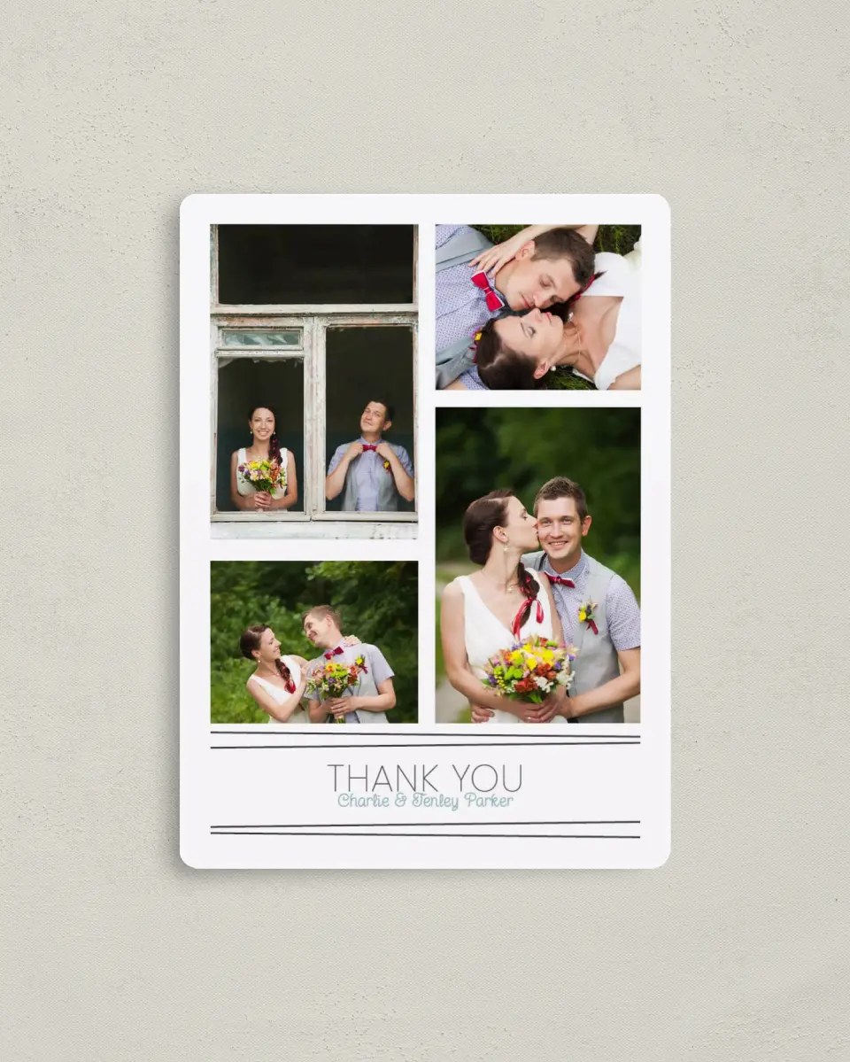 This is a 4" x 5½" Thank You Magnet called Forever Mine printed in full color with a Luxe Satin finish