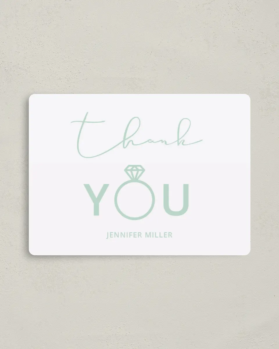 This is a 4" x 5½" Newlywed called Ringing Joy printed in full color with a Luxe Satin finish