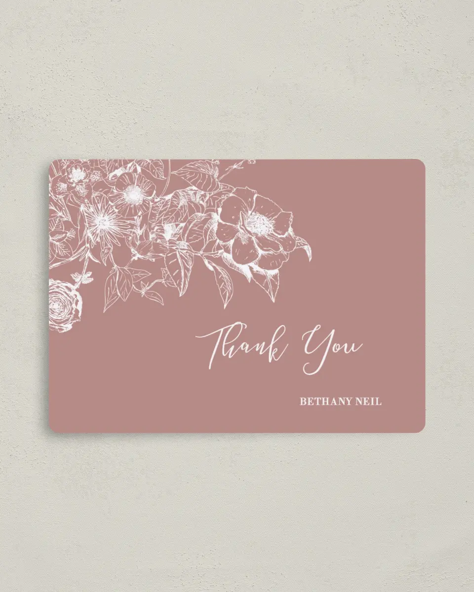 This is a 4" x 5½" Newlywed called Spring Floral printed in full color with a Luxe Satin finish