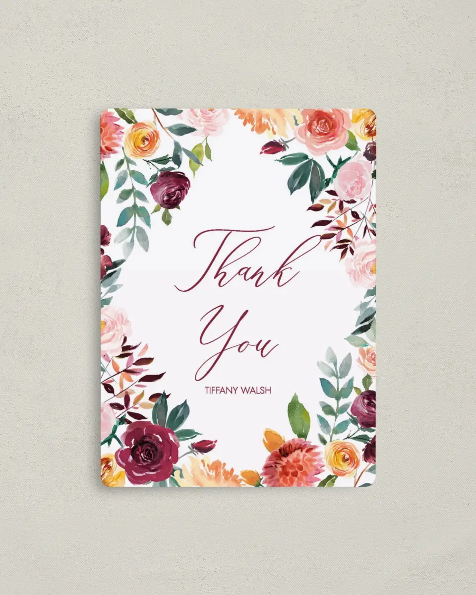 This is a 4" x 5½" Newlywed called Bouquet Bliss printed in full color with a Luxe Satin finish
