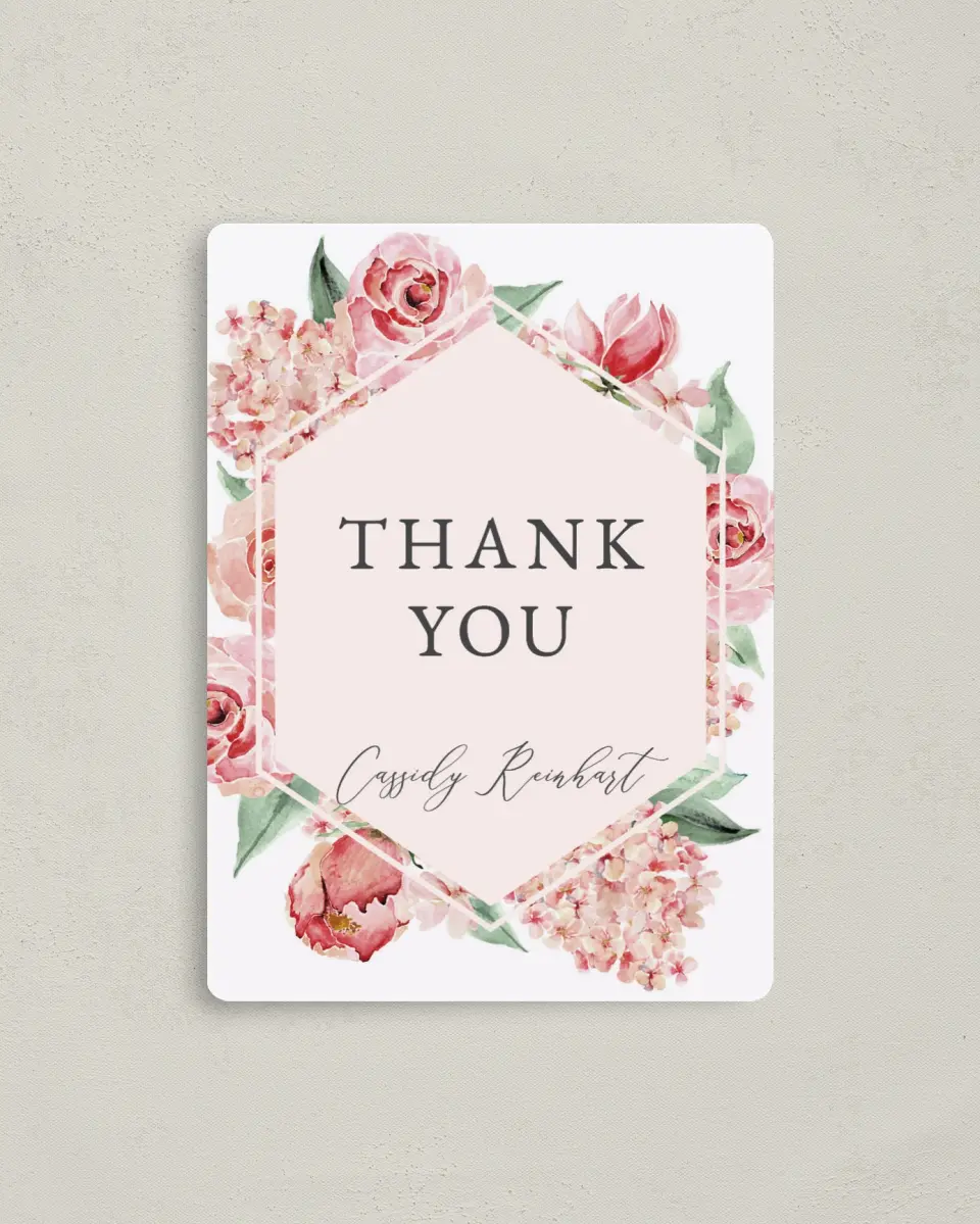 This is a 4" x 5½" Newlywed called Floral Elegance printed in full color with a Luxe Satin finish