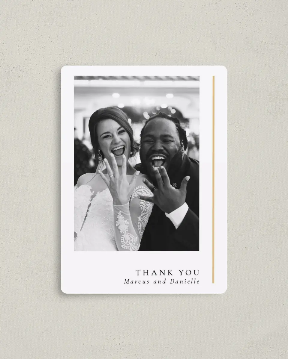 This is a 4" x 5½" Thank You Magnet called Laughing Hearts printed in full color with a Luxe Satin finish