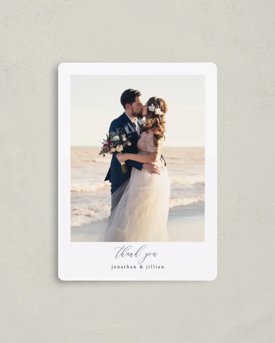 This is a 4" x 5½" Thank You Magnet called Floral Sketch printed in full color with a Luxe Satin finish
