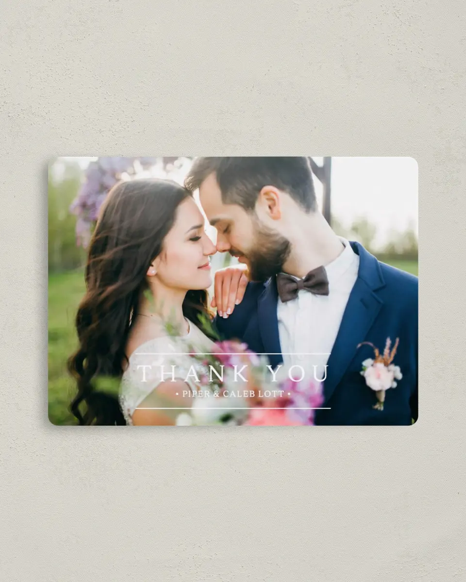 This is a 4" x 5½" Thank You Magnet called Elegant Unity printed in full color with a Luxe Satin finish