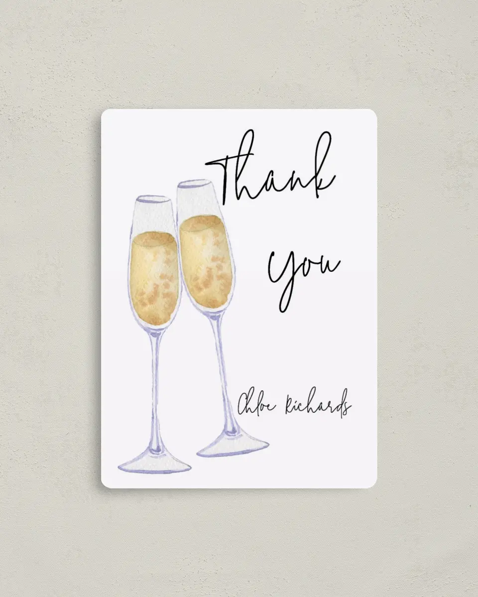 This is a 4" x 5½" Newlywed called Brunch & Bubbly printed in full color with a Luxe Satin finish