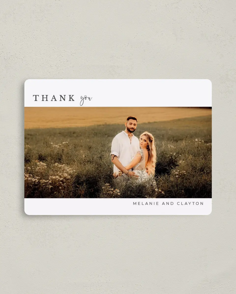 This is a 4" x 5½" Thank You Magnet called Natural Love printed in full color with a Luxe Satin finish