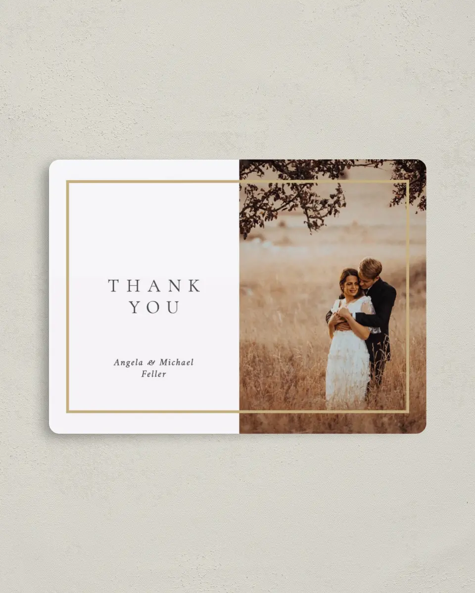 This is a 4" x 5½" Thank You Magnet called Rich Structure printed in full color with a Luxe Satin finish