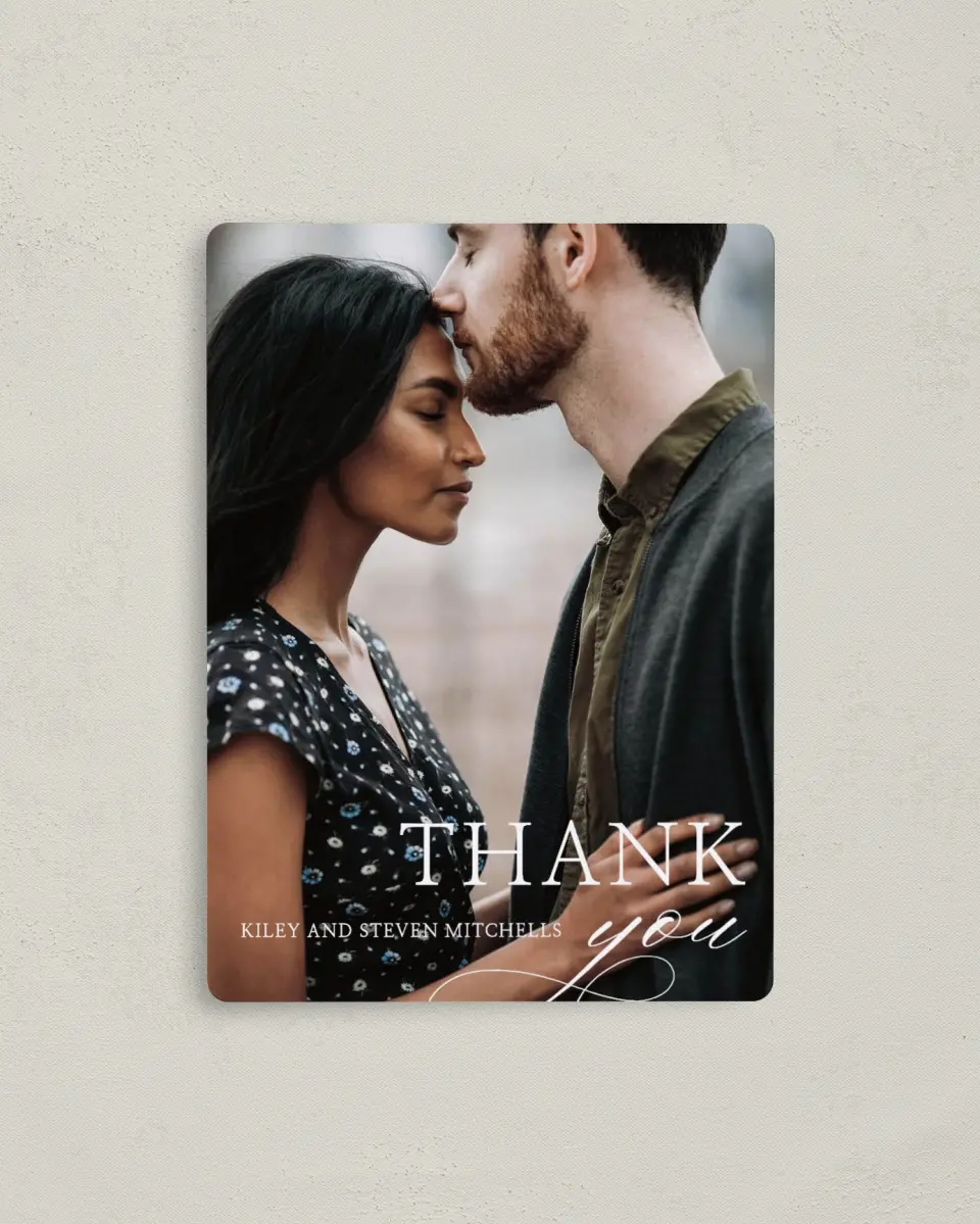 This is a 4" x 5½" Thank You Magnet called Bold Composition printed in full color with a Luxe Satin finish