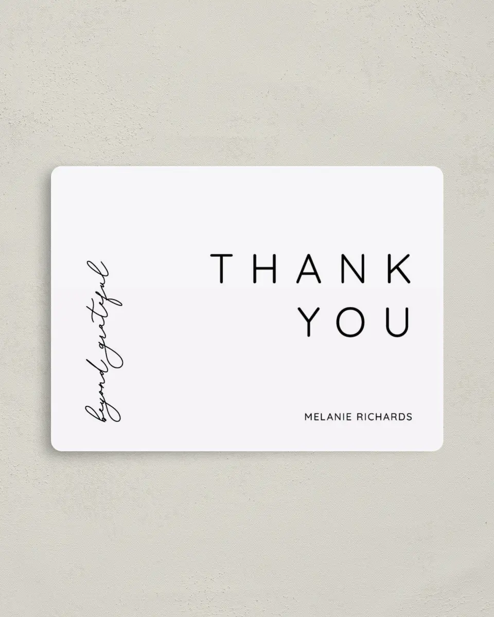 This is a 4" x 5½" Newlywed called Simple Soiree printed in full color with a Luxe Satin finish