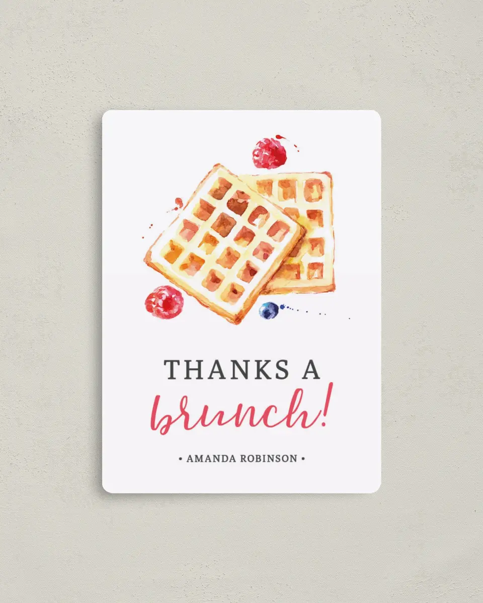 This is a 4" x 5½" Newlywed called Bridal Brunch printed in full color with a Luxe Satin finish