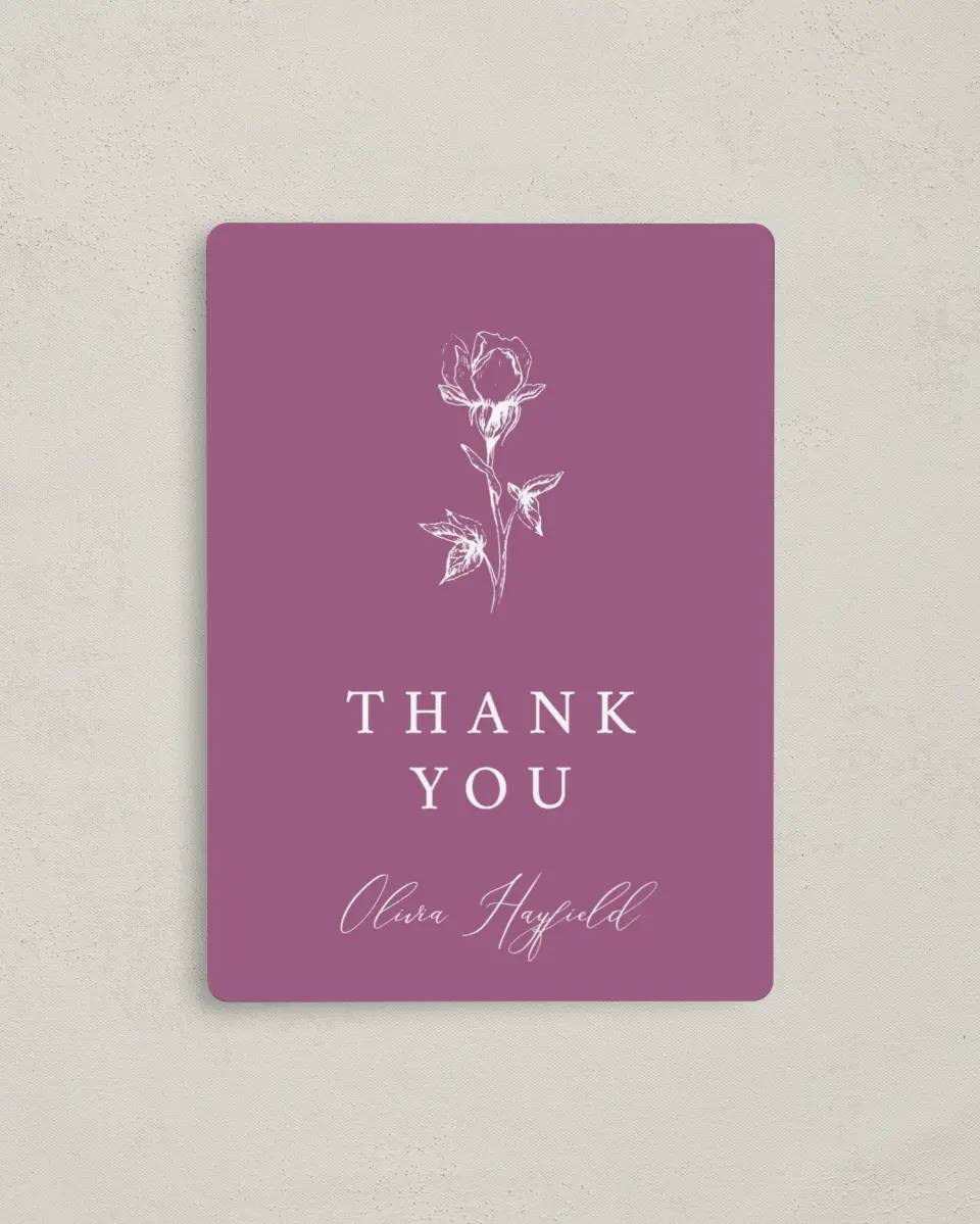 This is a 4" x 5½" Newlywed called Softly Stated printed in full color with a Luxe Satin finish