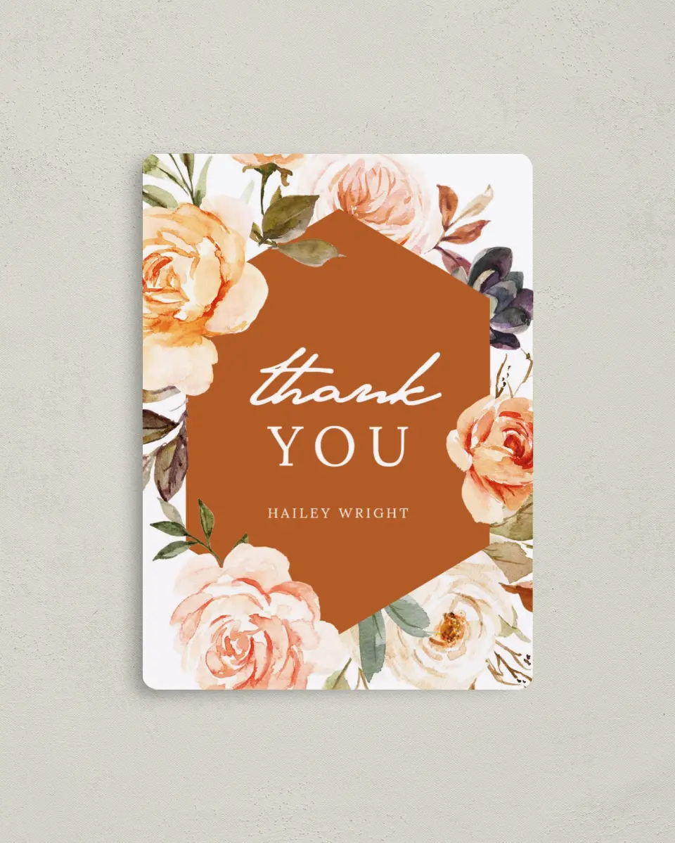 This is a 4" x 5½" Newlywed called Floral Fantasy printed in full color with a Luxe Satin finish