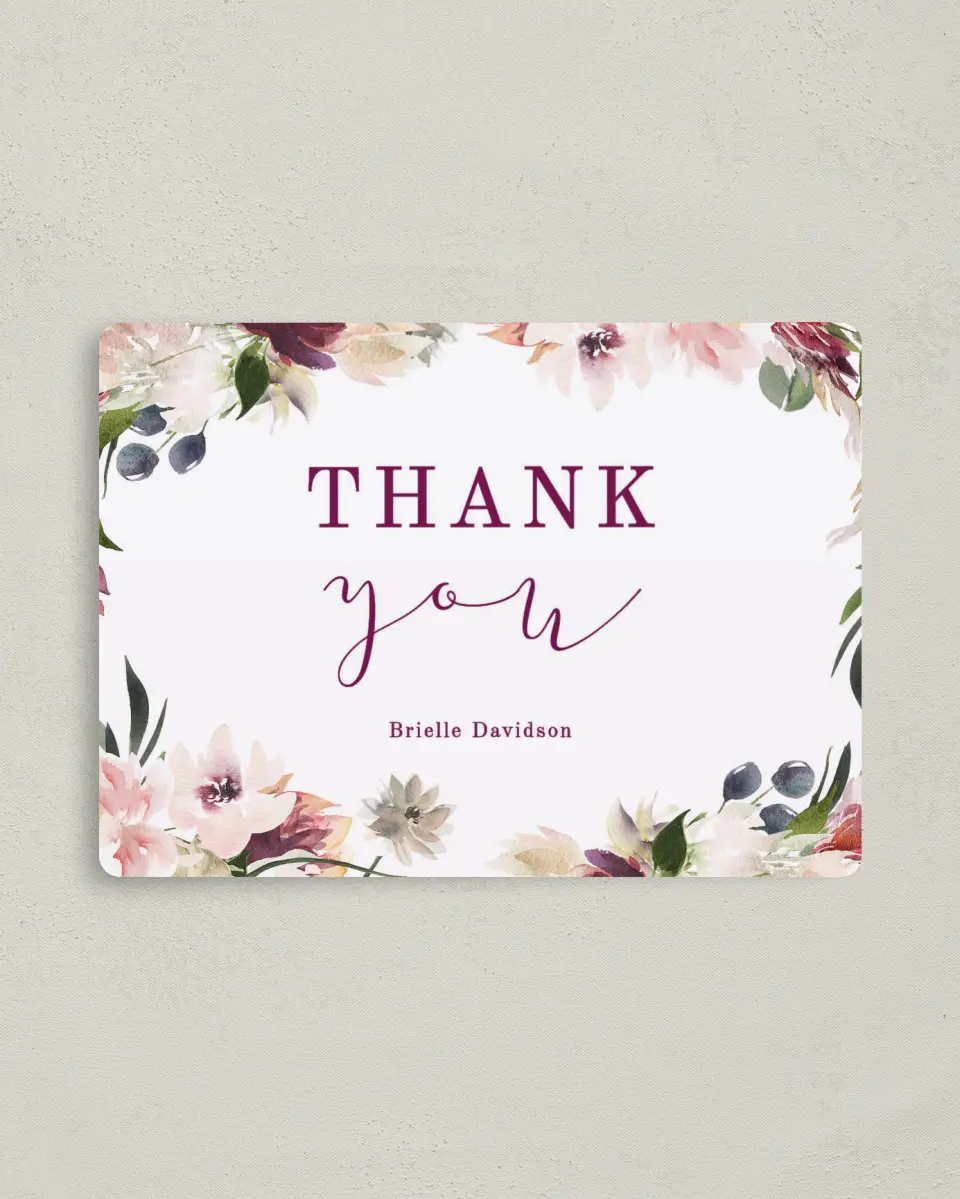 This is a 4" x 5½" Newlywed called Floral Brunch printed in full color with a Luxe Satin finish