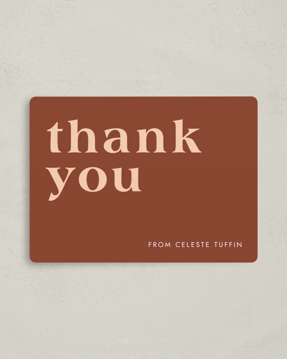 This is a 4" x 5½" Graduation Thank You Magnet called Bold Celebration printed in full color with a Luxe Satin finish