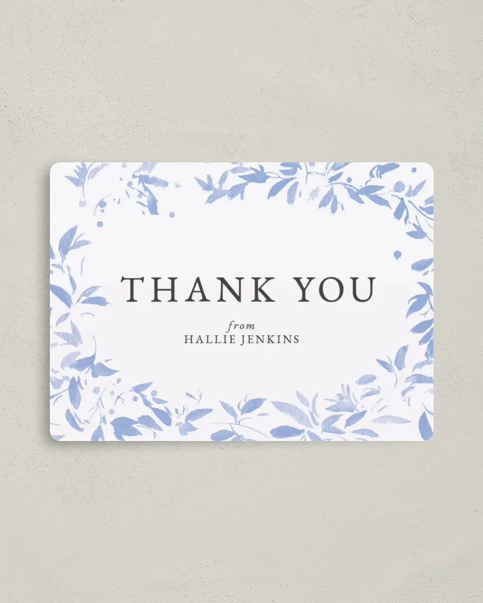 This is a 4" x 5½" Graduation Thank You Magnet called Spring Surround printed in full color with a Luxe Satin finish