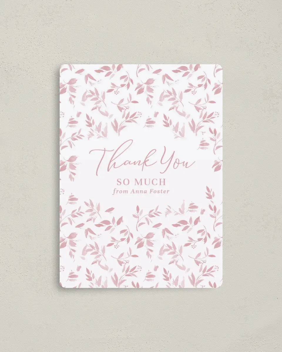 This is a 4" x 5½" Graduation Thank You Magnet called Floral Girl printed in full color with a Luxe Satin finish