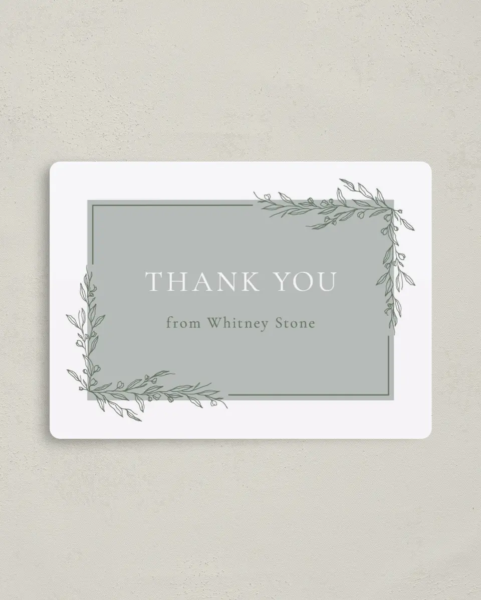 This is a 4" x 5½" Graduation Thank You Magnet called Baby Branches printed in full color with a Luxe Satin finish