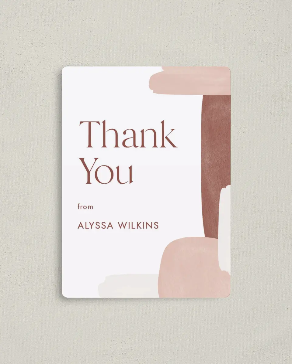 This is a 4" x 5½" Graduation Thank You Magnet called Shapely Shower printed in full color with a Luxe Satin finish