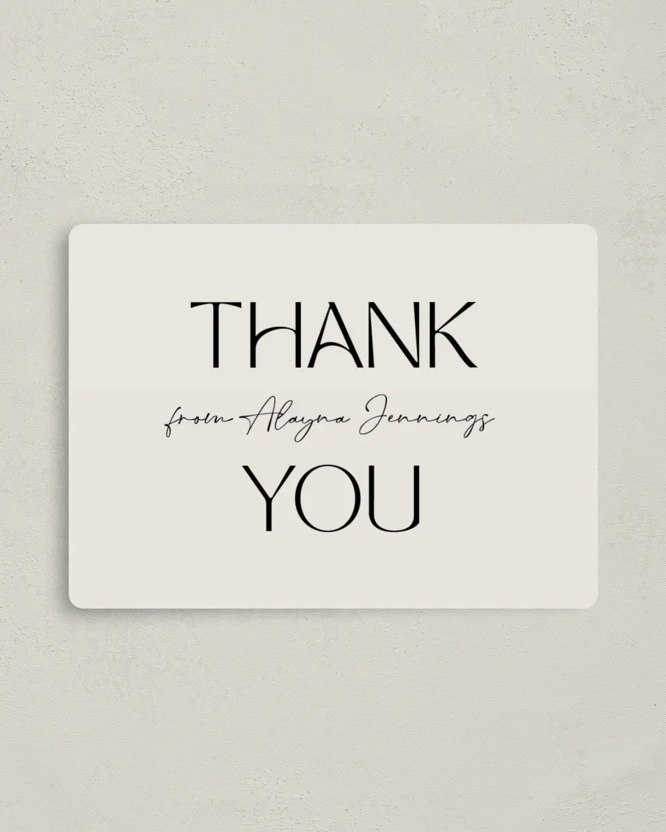 This is a 4" x 5½" Newlywed called Honored Bride printed in full color with a Luxe Satin finish