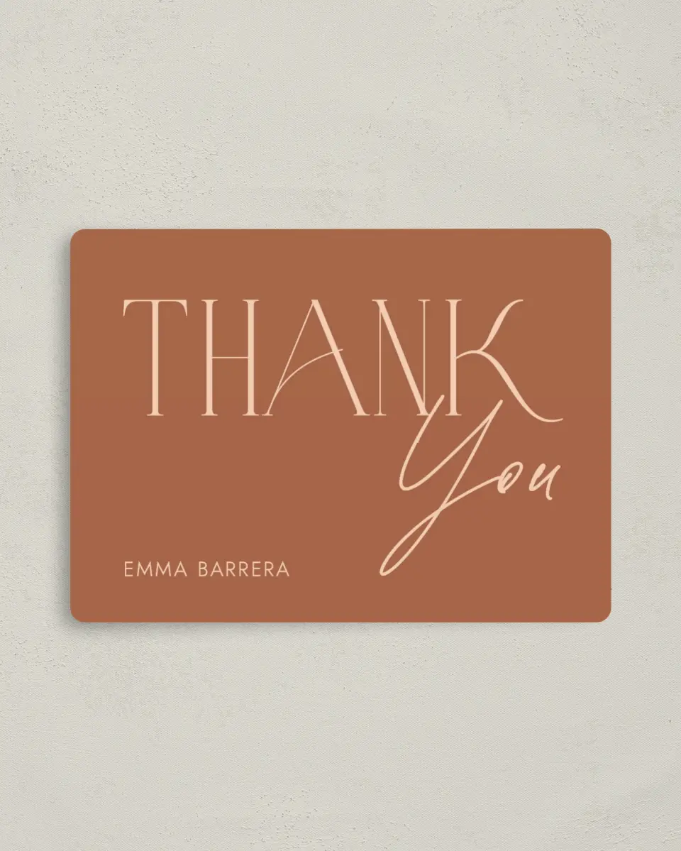 This is a 4" x 5½" Newlywed called Mod Miss printed in full color with a Luxe Satin finish