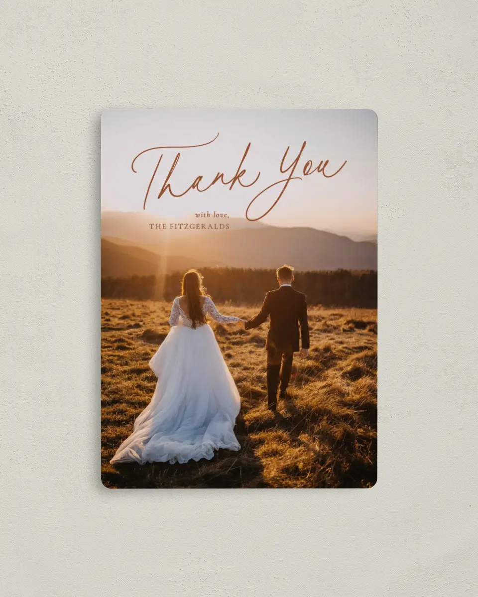 This is a 4" x 5½" Thank You Magnet called The Kyleigh printed in full color with a Luxe Satin finish
