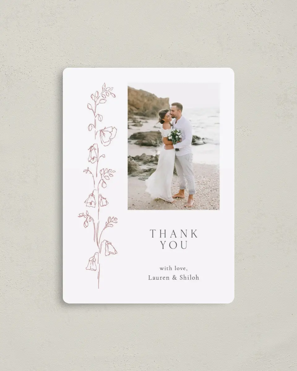 This is a 4" x 5½" Thank You Magnet called Cute + Charming printed in full color with a Luxe Satin finish