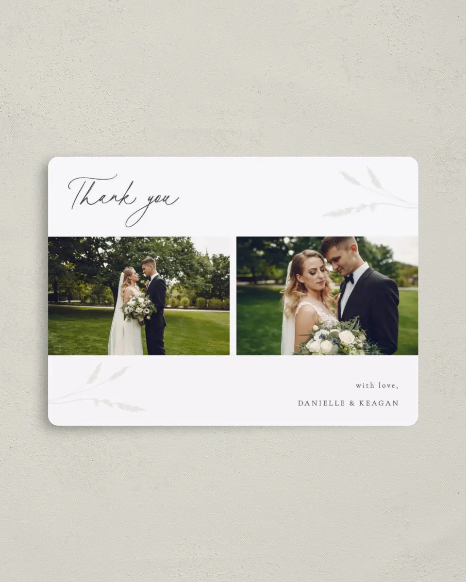 This is a 4" x 5½" Thank You Magnet called Wild Devotion printed in full color with a Luxe Satin finish