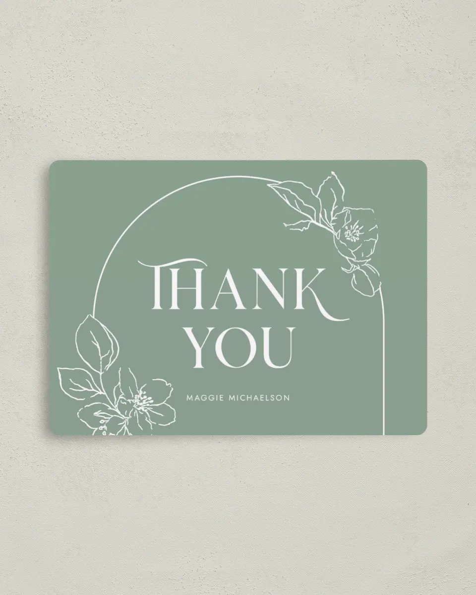 This is a 4" x 5½" Newlywed called Joyful Blooms printed in full color with a Luxe Satin finish