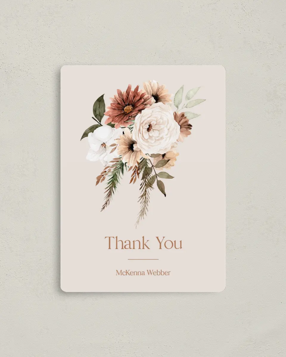 This is a 4" x 5½" Newlywed called Blooming Love printed in full color with a Luxe Satin finish