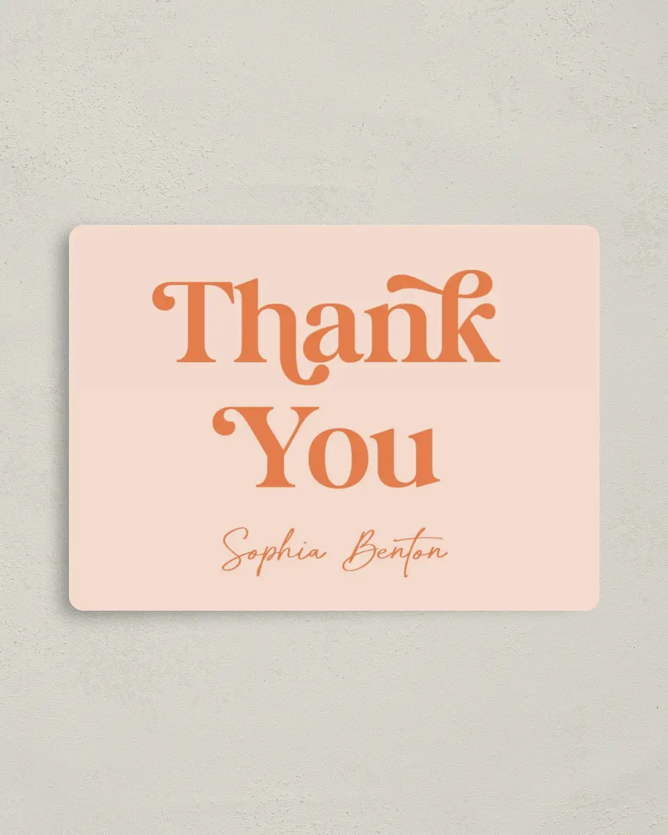 This is a 4" x 5½" Newlywed called Funky Fun printed in full color with a Luxe Satin finish