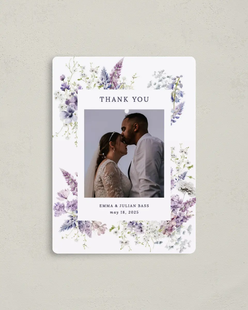 This is a 4" x 5½" Thank You Magnet called Euphoric Frame printed in full color with a Luxe Satin finish