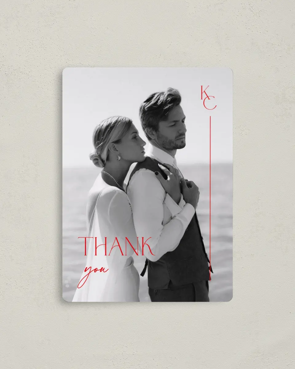 This is a 4" x 5½" Thank You Magnet called Initial Unity printed in full color with a Luxe Satin finish