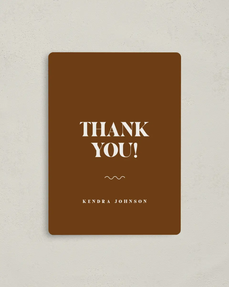 This is a 4" x 5½" Graduation Thank You Magnet called Wonderful Welcome printed in full color with a Luxe Satin finish